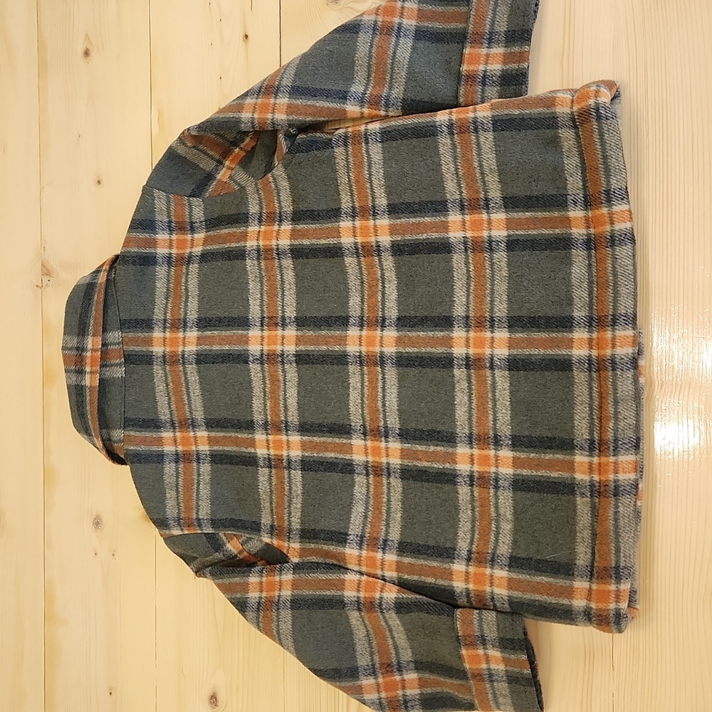 Old Navy Toddler Sherpa Lined Plaid Jacket Shirt Snap Buttons Pockets 4T - Picture 12 of 14